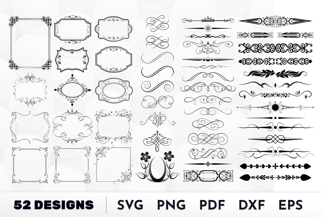 Decoreative Elements SVG Ornamente SVG Schnörkel SVG - Etsy.de