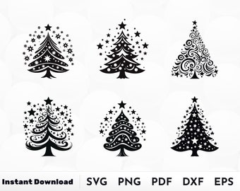 Weihnachtsbaum-Svg-Bundle, festliche Designs, Feiertagsgrafik, Weihnachtscliparts, Weihnachtsbaum Png, Cricut, Silhouette, Dxf, Eps, Png, Pdf