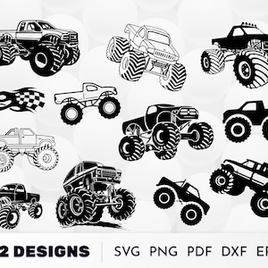 Monster Truck SVG, camion SVG, Off Road Svg, file SVG per cricut, clipart camion, Monster Truck DXF, File in vinile, Monster Truck Cricut