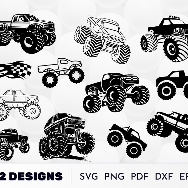 Monster Truck SVG, truck svg, Off Road Svg, svg files for cricut, truck clipart, monster truck dxf, Vinyl File, monster truck cricut