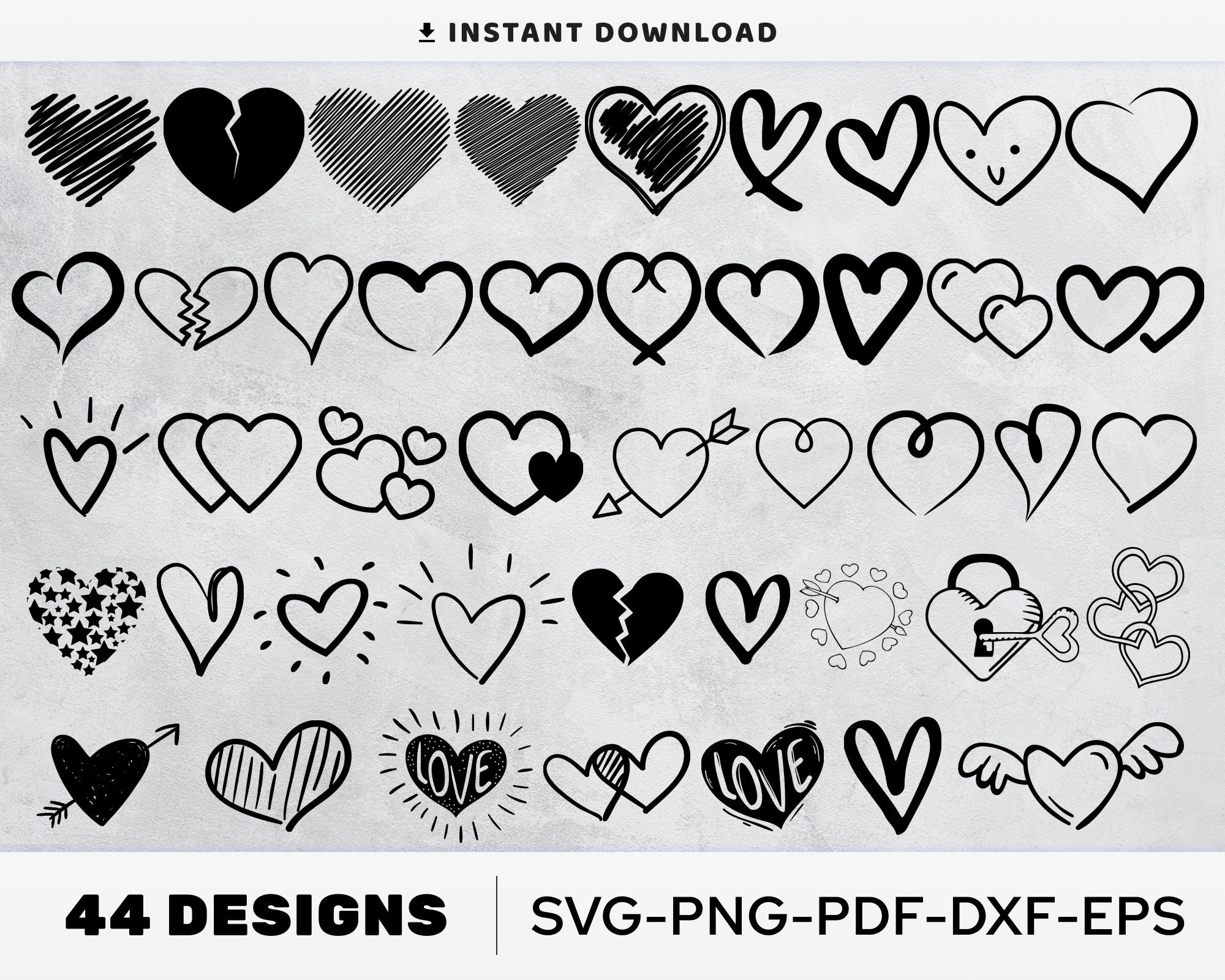 Download Heart Svg Bundle Heart Clipart Love Svg Valentine Svg Etsy