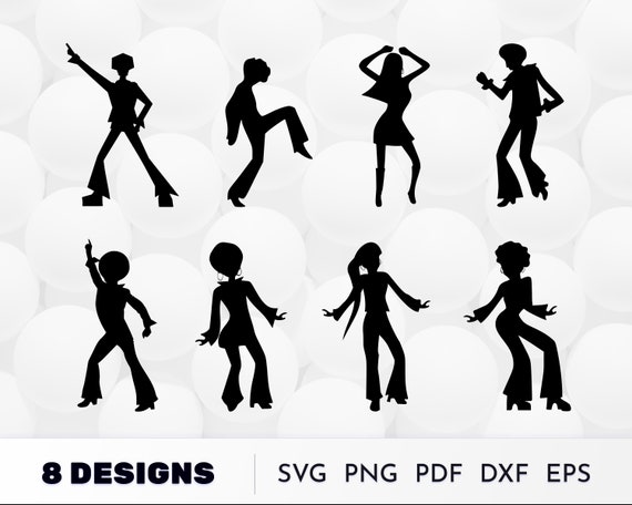 Disco Dance Party Background With Dancing People And Silhouetted Audience.  Royalty Free SVG, Cliparts, Vectors, and Stock Illustration. Image 74490564.