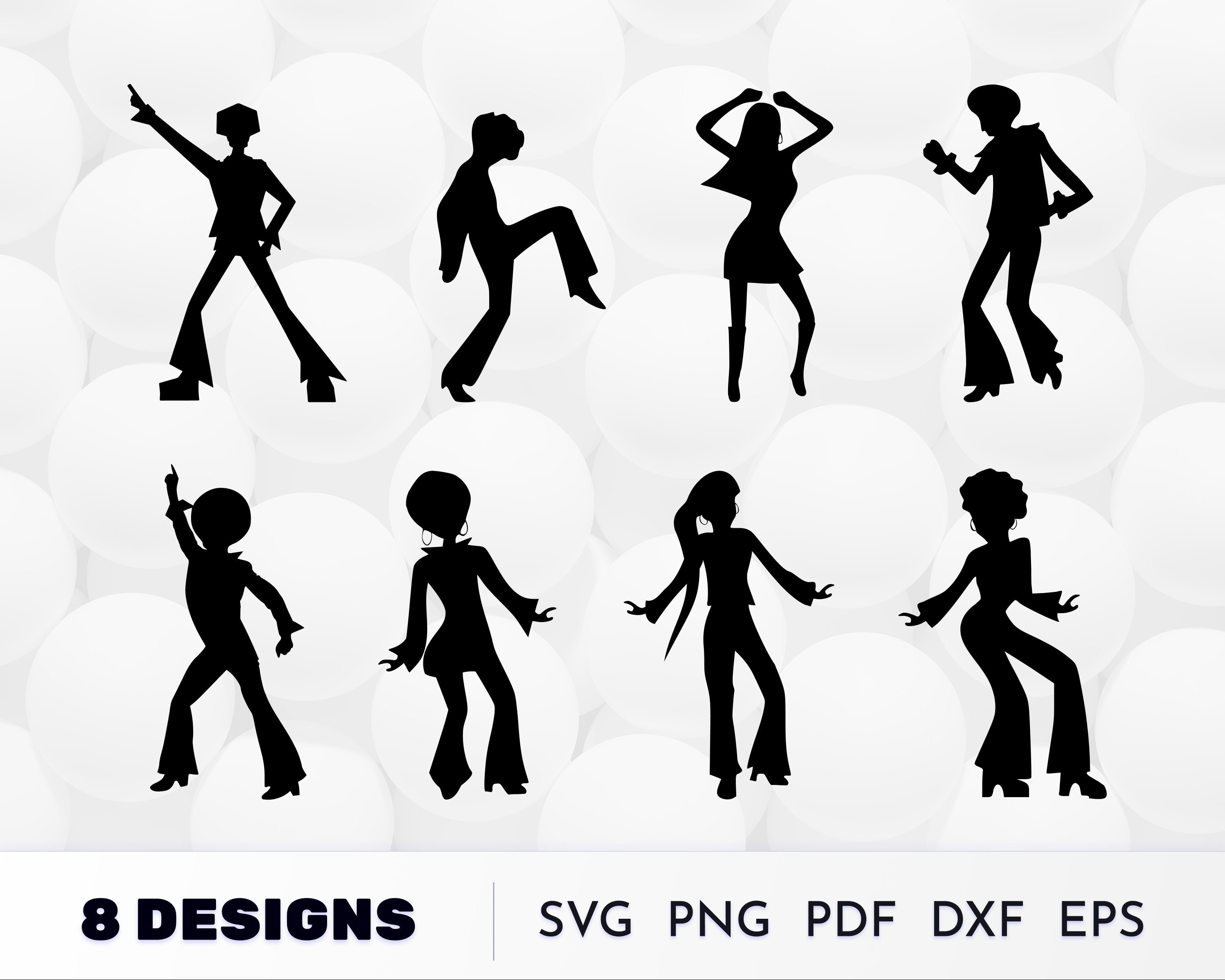 Modèle D'affiche Pour Soirée Disco Avec Des Silhouettes De Personnes De  Danse Et Les Éléments Grunge Clip Art Libres De Droits, Svg, Vecteurs Et  Illustration. Image 27457925