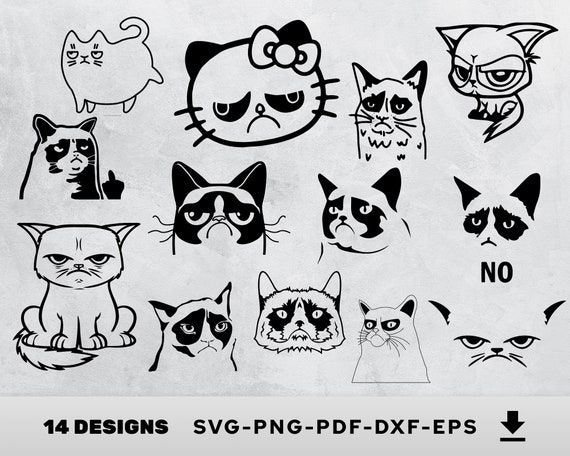 GRUMPY CAT SVG funny cat svg cat svg cat coffee mug svg | Etsy