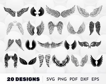 AILES SVG, svg ailes d'ange, ange svg, svg commémoratif, fichiers svg pour cricut, silhouette ailes, clipart ailes, svg ciel, ailes couper fichier