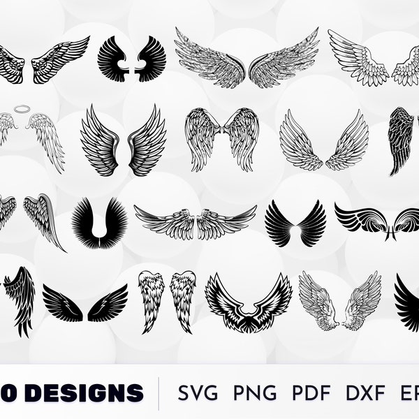 WINGS SVG, angel wings svg, angel svg, memorial svg, svg files for cricut, wings silhouette, wings clipart, heaven svg, wings cut file