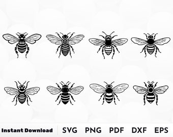 Bee Svg, Honey Bee Clipart, Queen Bee Svg, Honeycomb Svg, Bumblebee Svg, Bee Silhouette, Bee Hive Svg, Cute Bee Svg Bundle