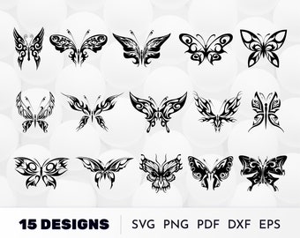 Vlinder SVG, vlinder silhouet, vlinder clipart, vlinder vector, vlinder monogram SVG, Cricut cut-bestand