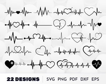 心拍SVG、看護師クリップアート、心電図SVG、医療SVG、心拍線SVG、医師SVG、聴診器SVG、脈拍SVG、心拍SVGバンドル