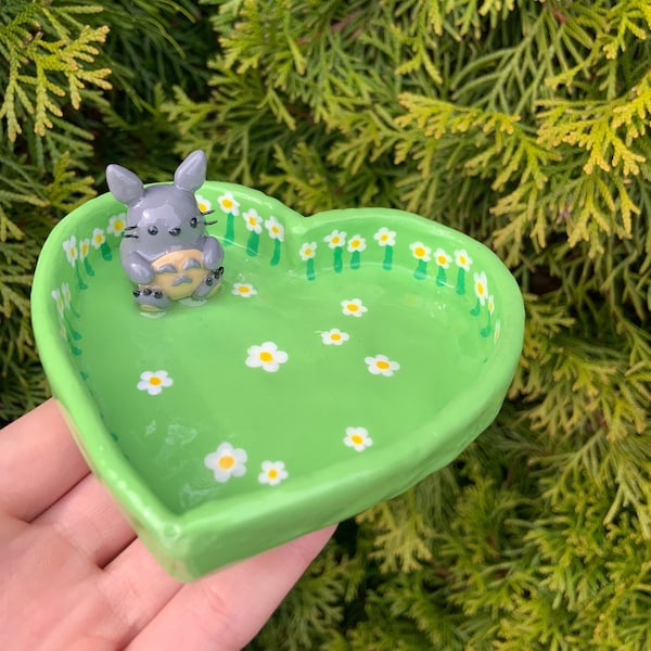 My Neighbor Totoro Inspired Polymer Clay Trinket Tray - Handcrafted Anime Jewelry Dish (Made to Order)