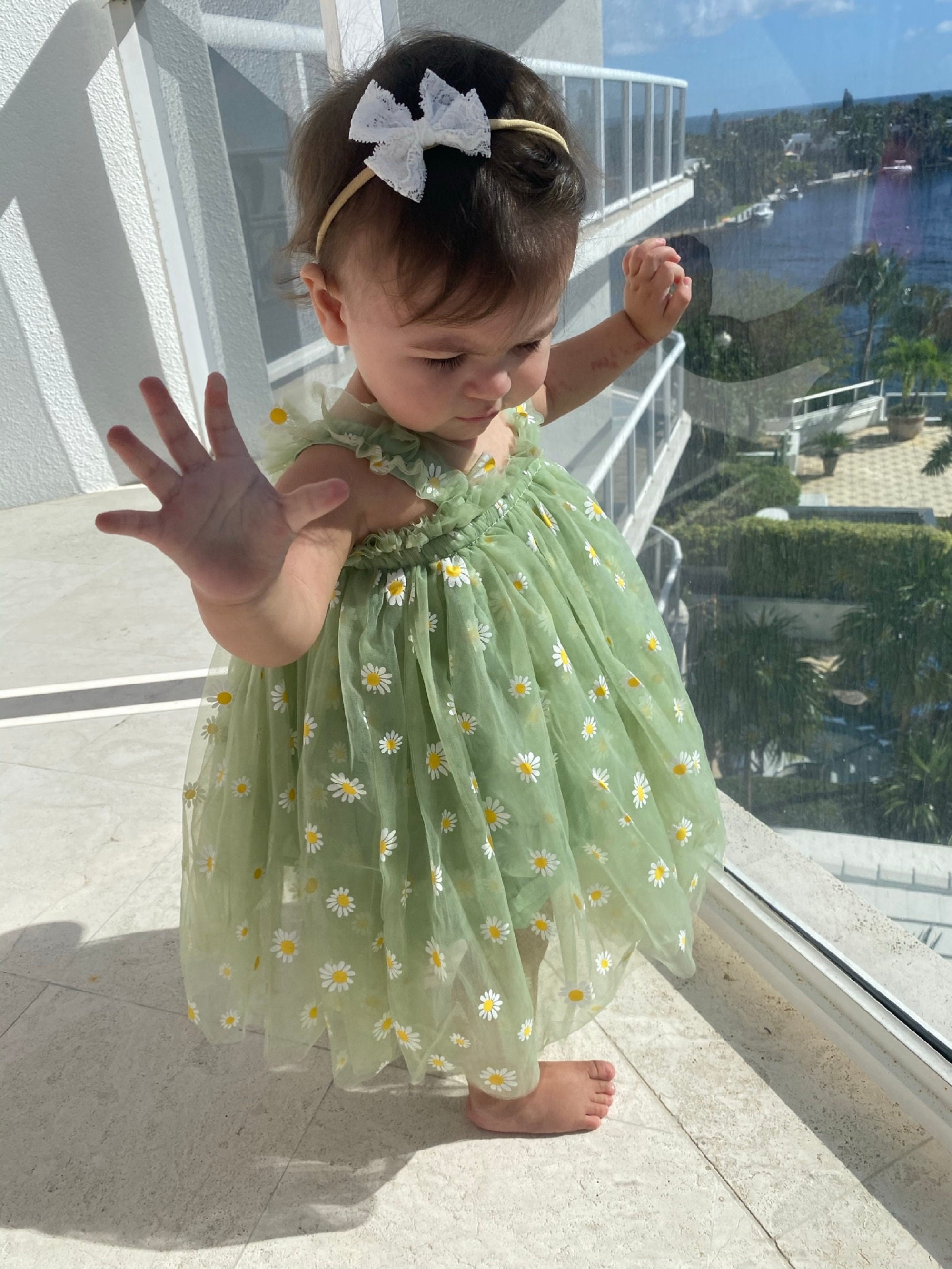 Baby Tulle Dress Green Tulle Dress daisy dress Princess | Etsy
