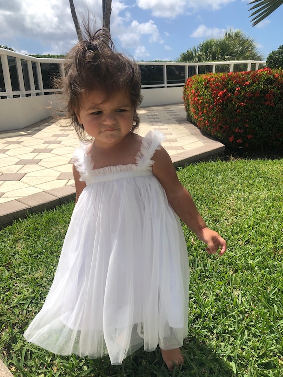 de bebé blanco vestido de tul de bebé vestido de - Etsy México