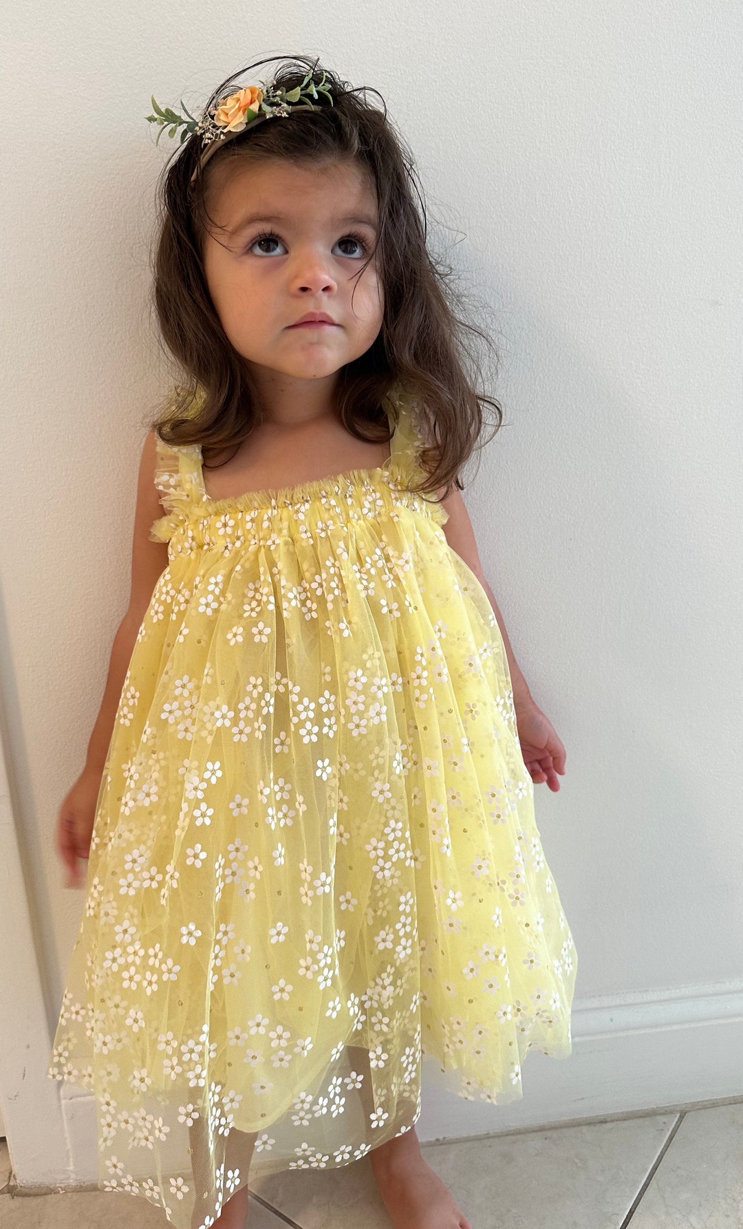 NEW Yellow Baby Dress Daisy Dress First Birthday Dress Etsy