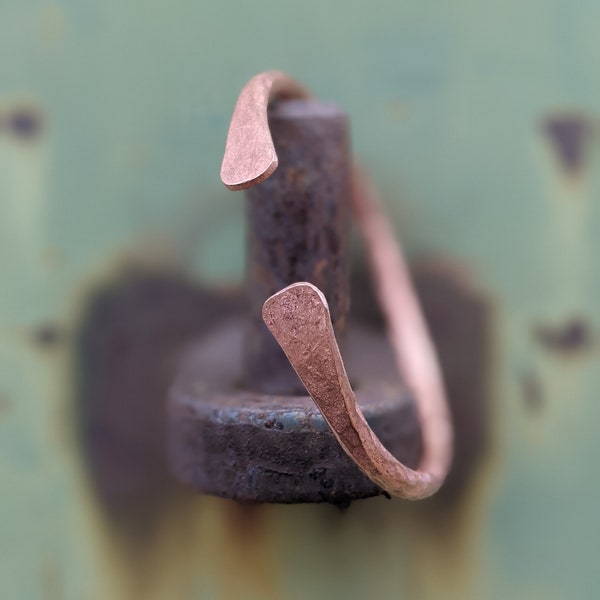 Viking Style Hammered Copper Bangle