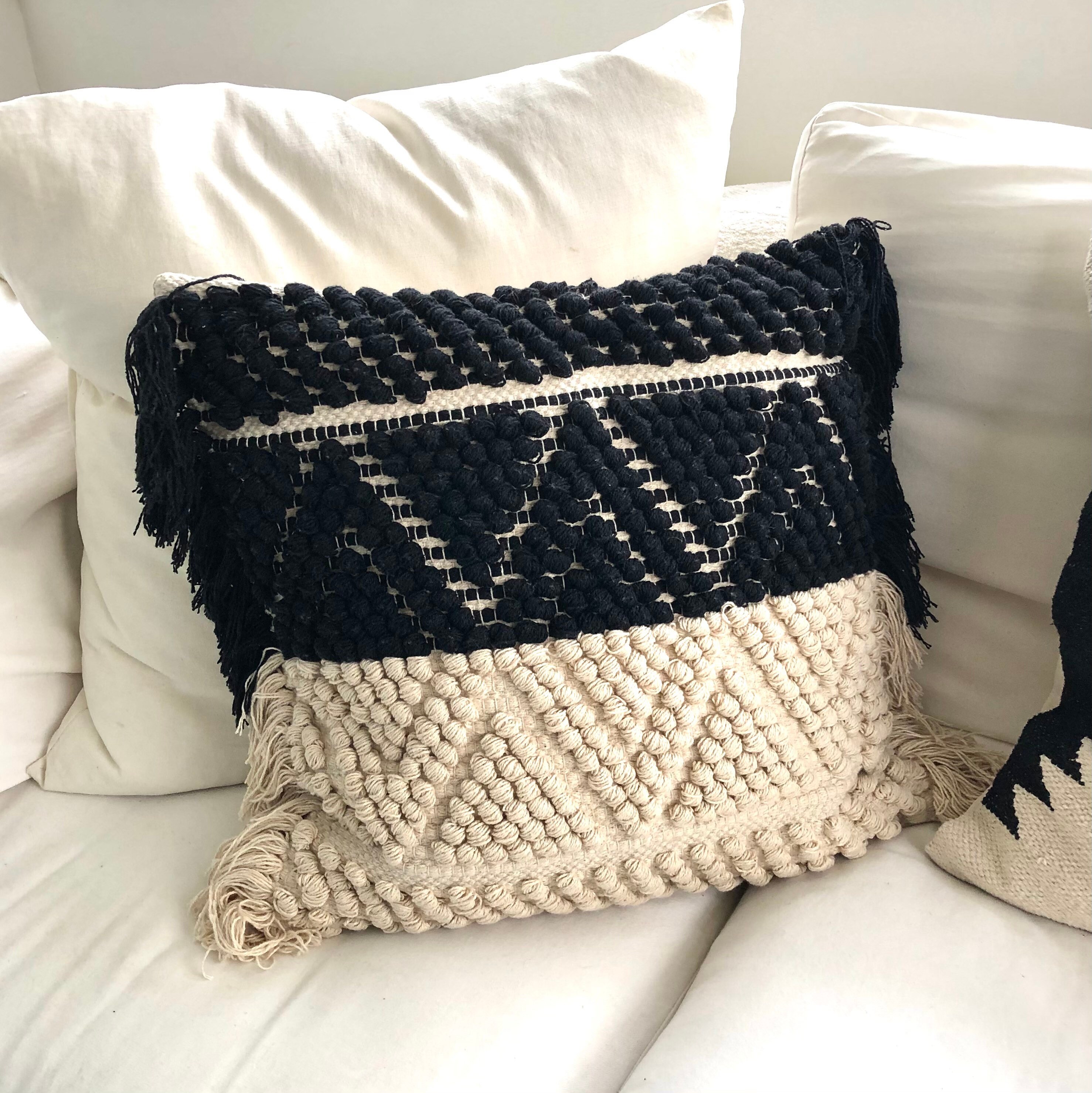 Cubierta de cojín tejida monocromática. 45 cm x 45 cm | Etsy