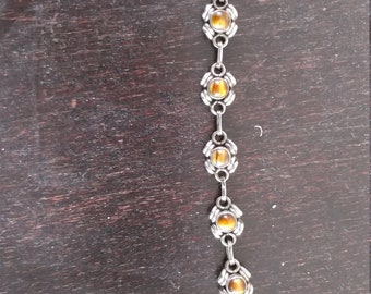 0.925 CT Silver bracelet with tigers eye stones. Free postage...