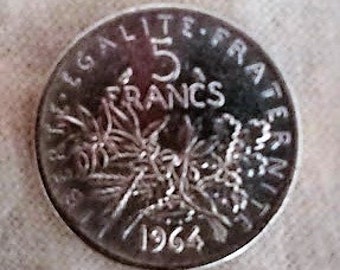 1964 Silver 5 French Francs