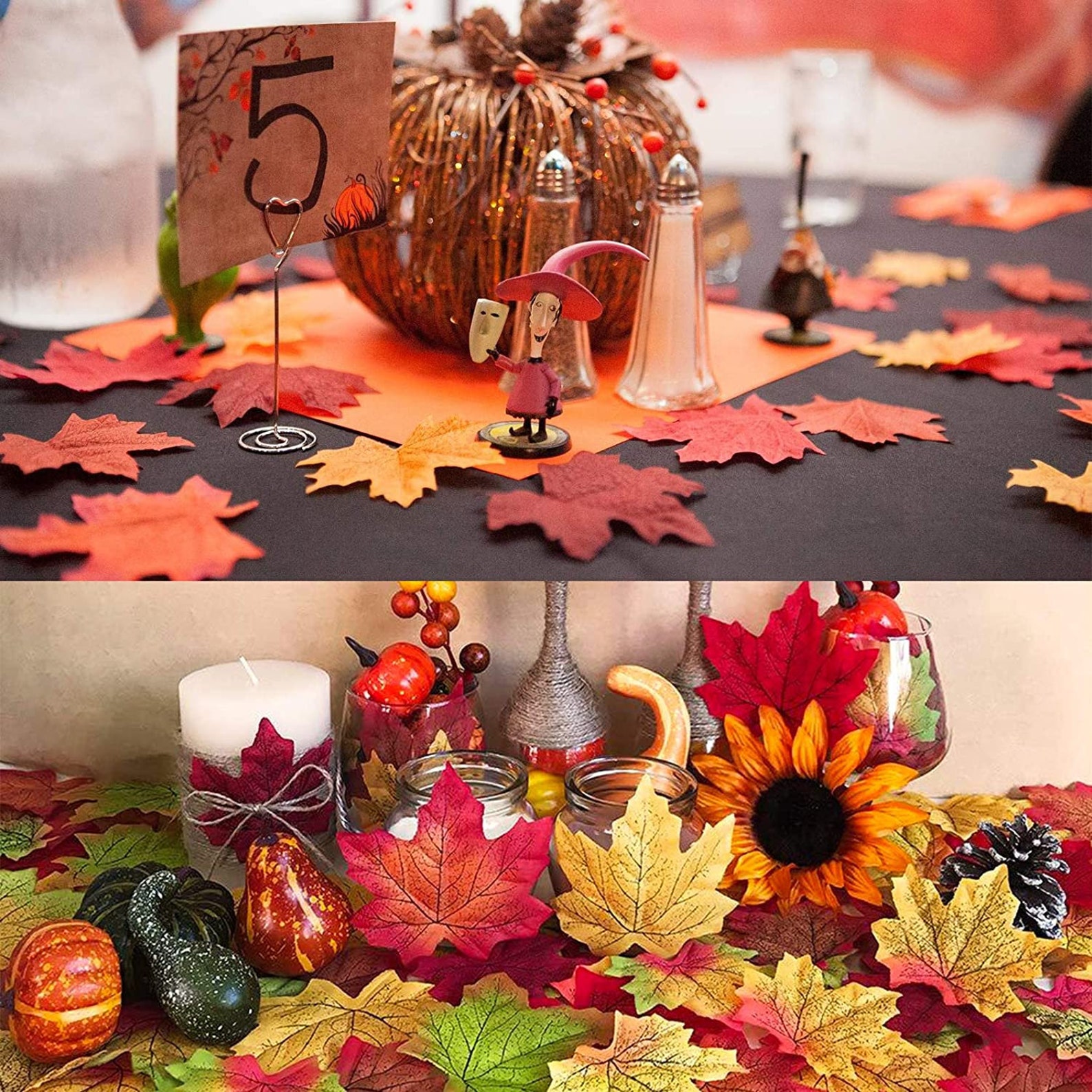 500Pcs Artificial Fall Maple Leaves Fake Autumn Leaf for Etsy