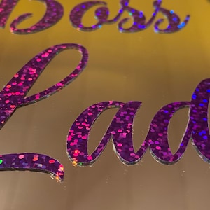 Boss Lady Purple Holographic Mirror