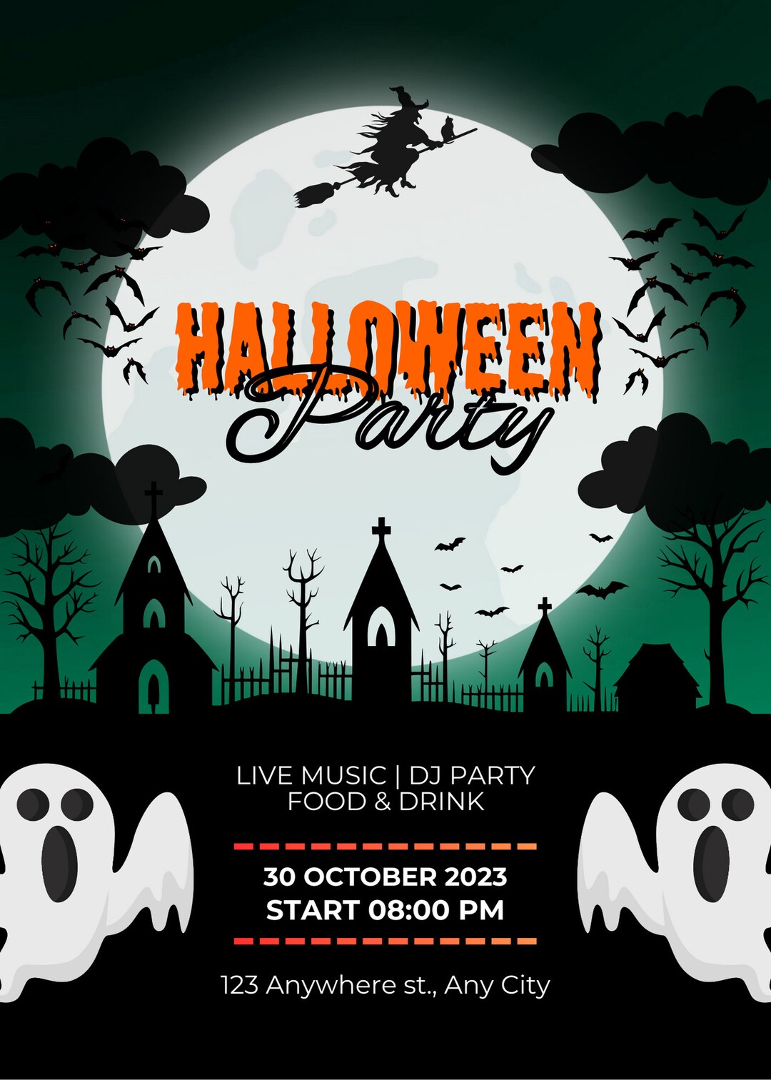 Halloween Birthday Party Invitation Etsy