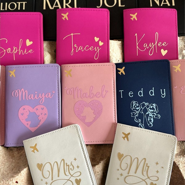 Personalised passport cover, passport cover, personalised, travel set, Personalised Passport Holder Set,Bridesmaid Gift,Gift for Her,Wedding