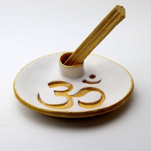 Sound Of The Universe | Om Aum | Palo Santo Incense Holder | Free Palo Santo Stick | Handmade Ceramic | Incense Burner | Meditation | Heal