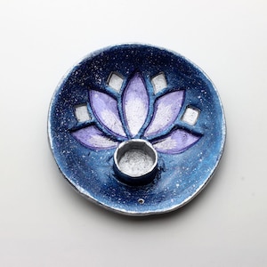 Lotus Ceramic Palo Santo Holder: Spiritual Incense Burner
