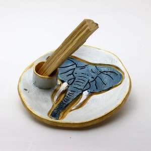 3-in-1 Elephant Palo Santo Incense Holder | Free Palo Santo Stick | Handmade Ceramic | Incense Burner | Meditation | Spiritual Gifts