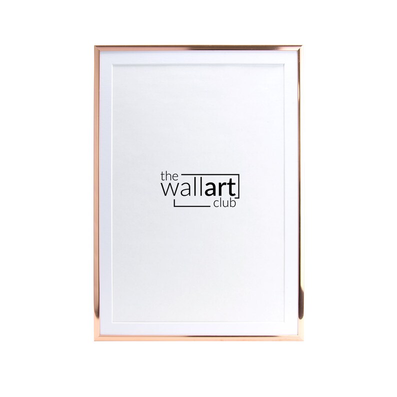 Thin Rose Gold Photo Frame with thin white mount Copper Etsy