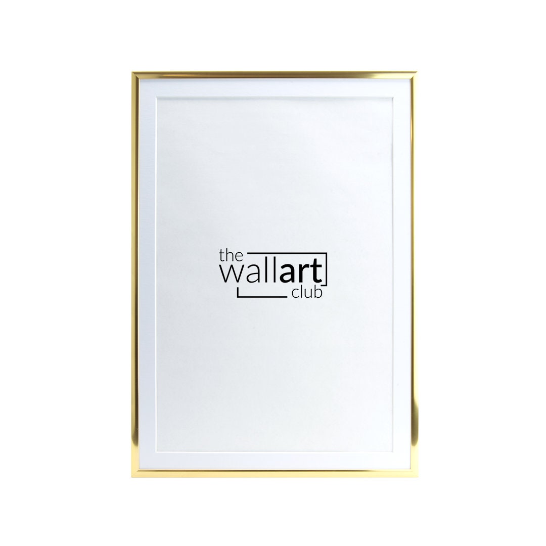 Thin Gold Photo Frame With Thin White Mount, Gold Picture Frames in