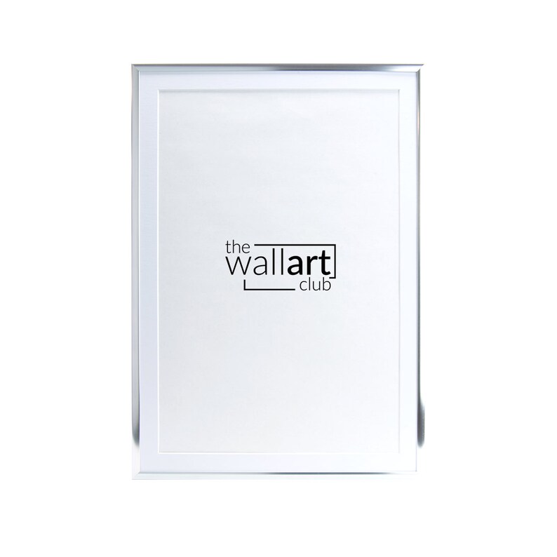 Thin Silver Photo Frame With Thin White Mount Picture Frames Etsy UK