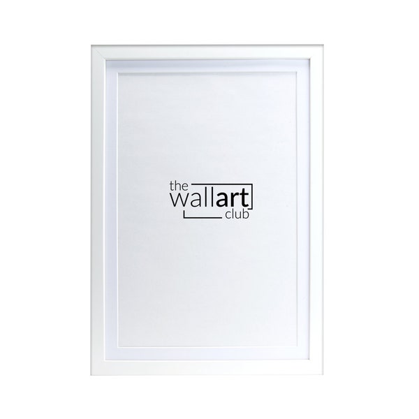 White Photo Frame with thin mount, Picture Frames in sizes A1 A2 A3 A4