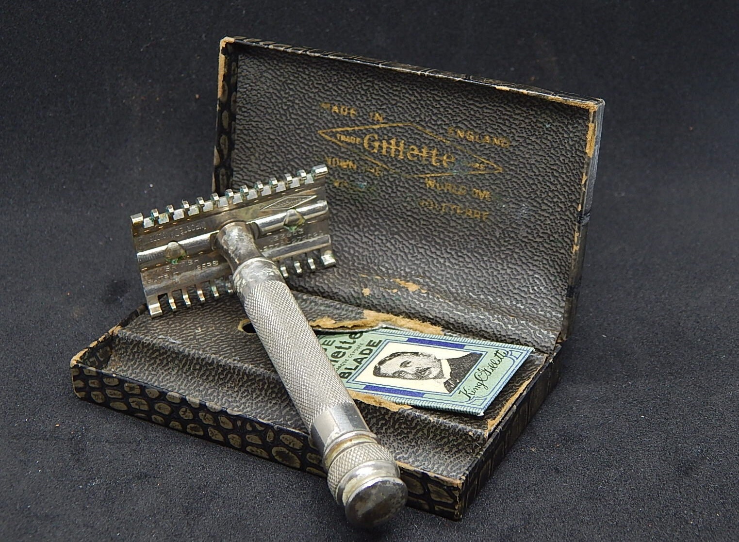 1920s Gillette EMPIRE SILVER Old Type Vintage Safety Razor Set - RARE ...