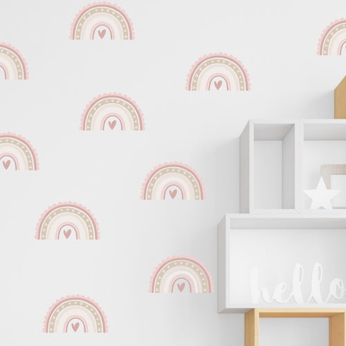 Rainbow Wall Decal Nursery Wall Decal Watercolor Rainbow Etsy
