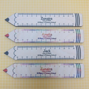 Personalised Ruler Teacher Pupil Gift Wooden - Class End of Term Favour ...