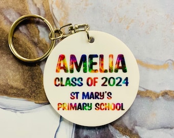 Teacher pupil gift - class end of term favour, Personalised  Class  of 2025 Keyring Children Leaving School Pre School, teachers gift