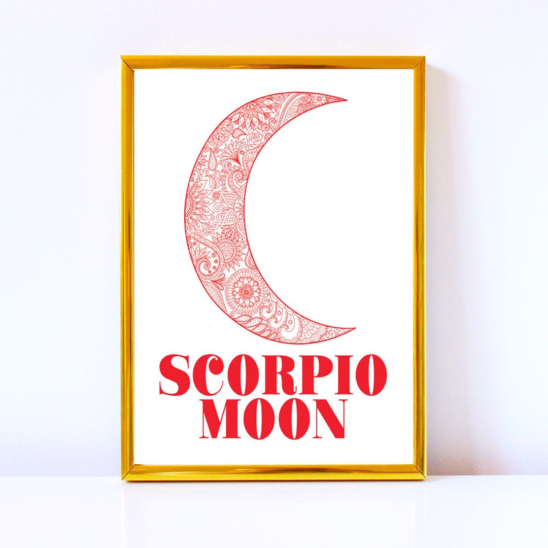 Scorpio Moon Sign Printable Printable Wall Art Astrology Etsy