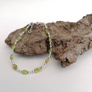 Peridot and sterling silver bracelet