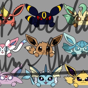 Eeveelutions Peek-A-Boo PNG & SVG Dateien