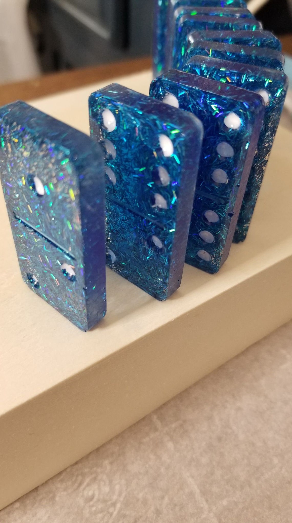 Colorful Dominoes Resin Domino Sets Customized Handmade Etsy