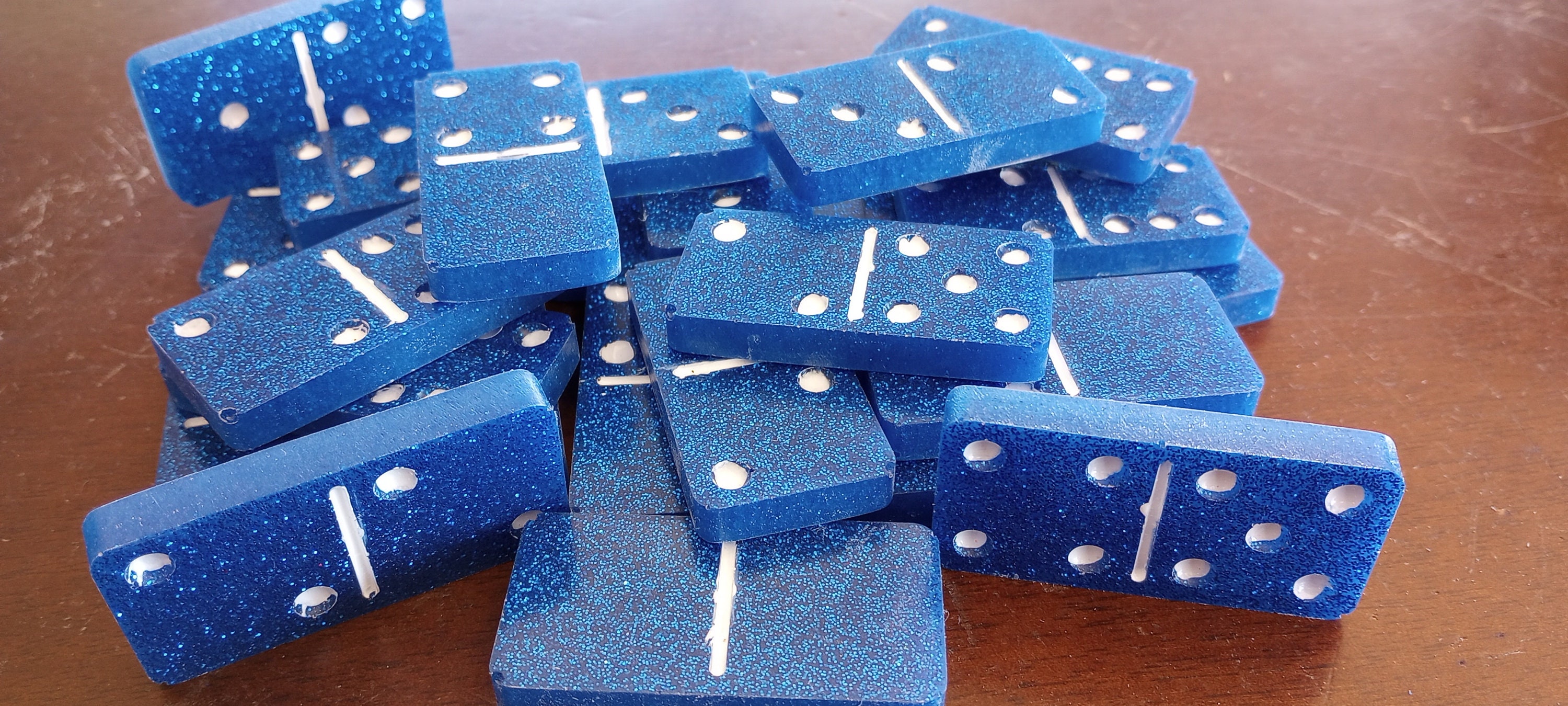 Colorful Dominoes Resin Domino Sets Customized Handmade Etsy