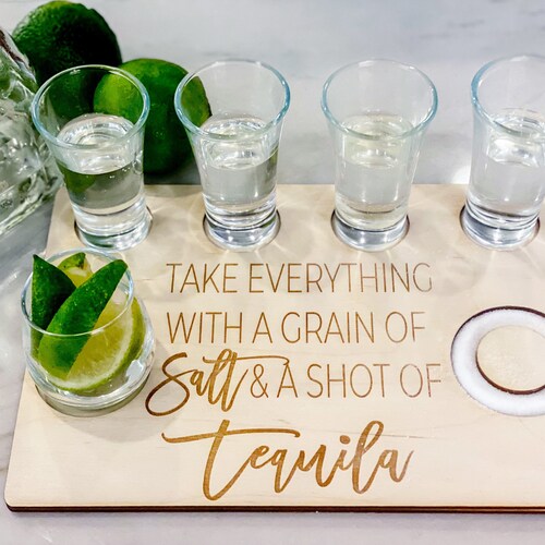 Personalized Tequila Shot Flight Charcuterie Board Tequila Etsy