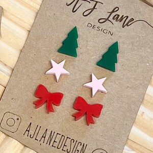 Christmas Stud Earrings + Earring Backer SVG