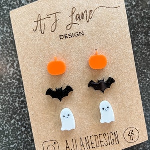Halloween Stud Earrings + Earring Backer SVG