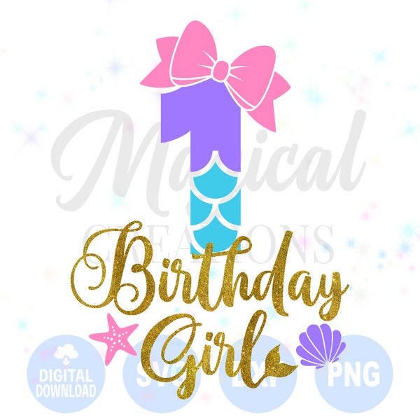 My 1st Birthday Mermaid svg, 1st Birthday svg, Mermaid, Mermaid svg, Mermaid Birthday svg, Mermaid Birthday,  Mermaid Party