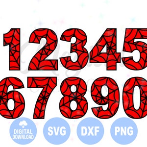 Spiderweb Number svg, Spider Number 0-9 svg, Number svg, Number 0-9 svg, Instant Download