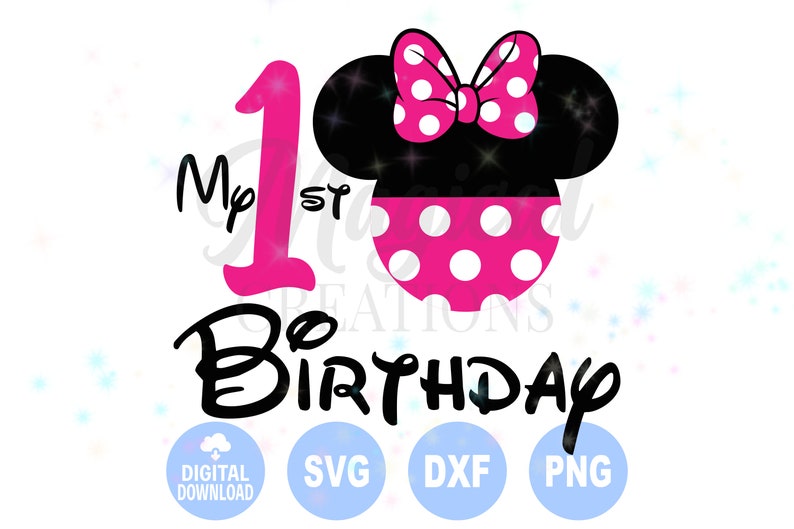 Minnie 1st Birthday svg Mouse ear svg My 1st Birthday svg | Etsy