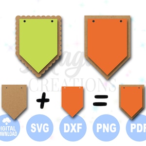 Banner svg, Scallop Banner svg DIY Banner svg, Pennant Banners svg, Party Banner svg, , Bunting Flag svg