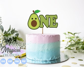 Aguacate One Cake Topper svg, Aguacate Primer Cumpleaños svg, Aguacate Un Cumpleaños svg, Cake Topper svg, Cup Cake Toppers, Primer Cumpleaños svg