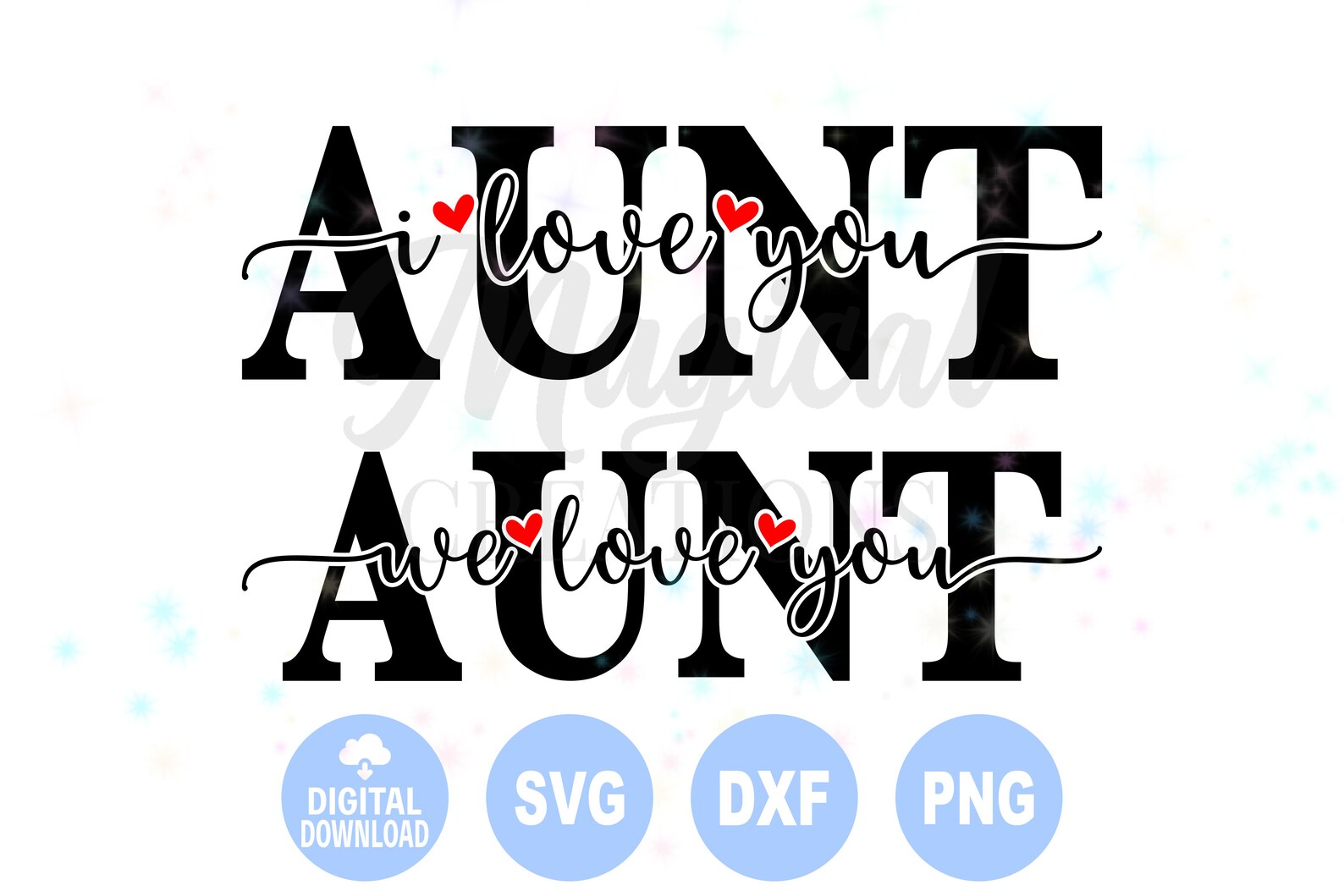 Aunt I Love You Svg Aunt We Love You Svg Mother's Day Etsy